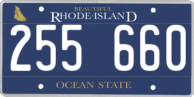 RI license plate 255660
