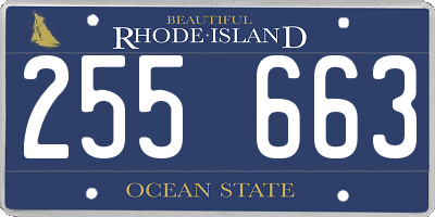 RI license plate 255663
