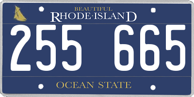 RI license plate 255665