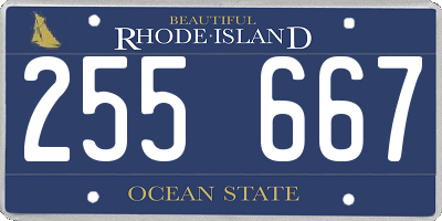 RI license plate 255667