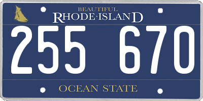 RI license plate 255670