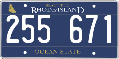 RI license plate 255671