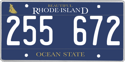 RI license plate 255672