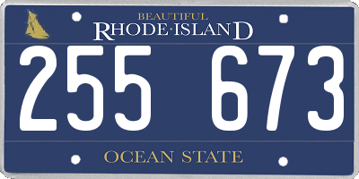 RI license plate 255673