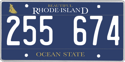 RI license plate 255674