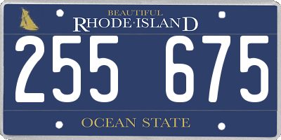 RI license plate 255675