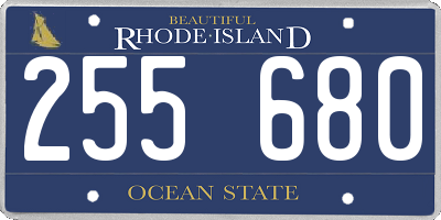 RI license plate 255680