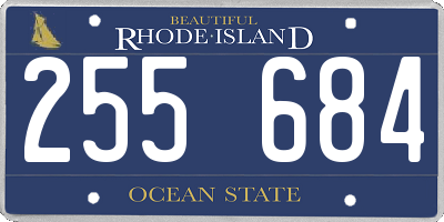RI license plate 255684