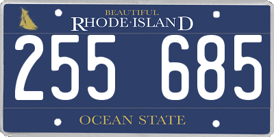 RI license plate 255685