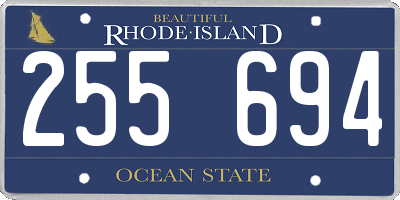 RI license plate 255694