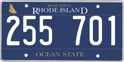 RI license plate 255701