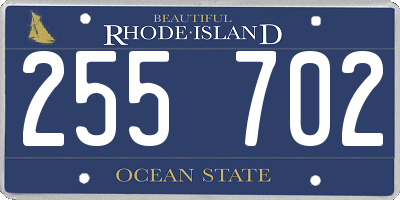 RI license plate 255702