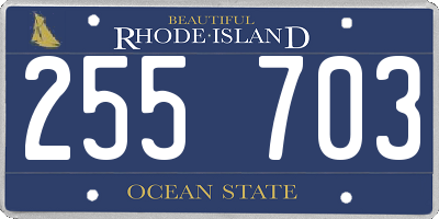 RI license plate 255703