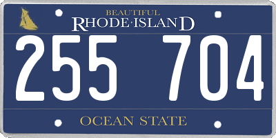 RI license plate 255704