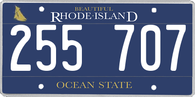 RI license plate 255707