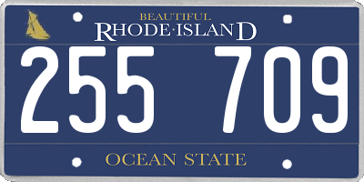 RI license plate 255709