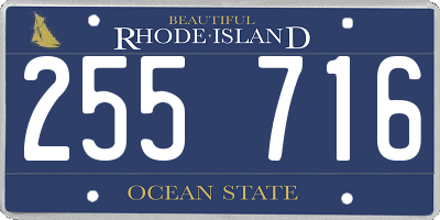 RI license plate 255716