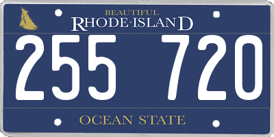 RI license plate 255720