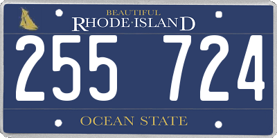 RI license plate 255724