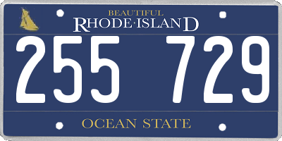 RI license plate 255729