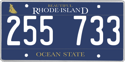 RI license plate 255733