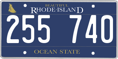 RI license plate 255740