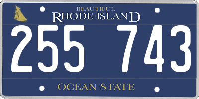 RI license plate 255743