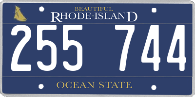 RI license plate 255744