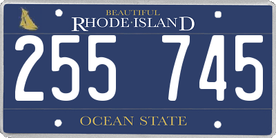 RI license plate 255745