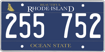 RI license plate 255752