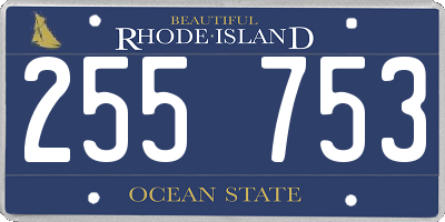 RI license plate 255753