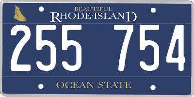 RI license plate 255754