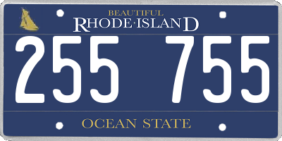 RI license plate 255755