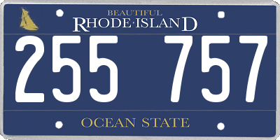 RI license plate 255757