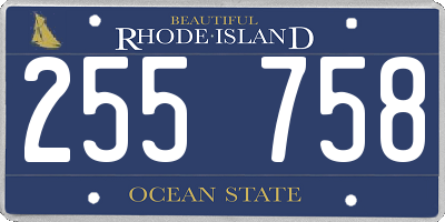 RI license plate 255758