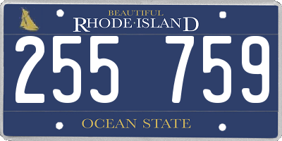 RI license plate 255759