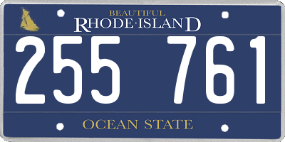 RI license plate 255761