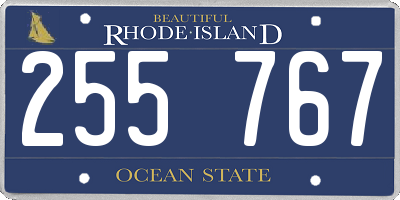 RI license plate 255767