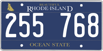 RI license plate 255768