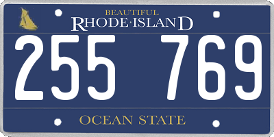 RI license plate 255769