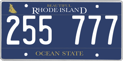 RI license plate 255777