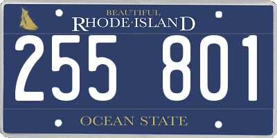 RI license plate 255801