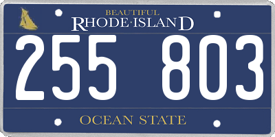RI license plate 255803