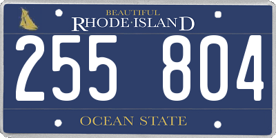 RI license plate 255804