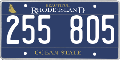 RI license plate 255805