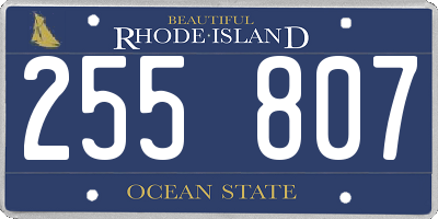 RI license plate 255807