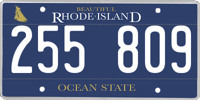 RI license plate 255809