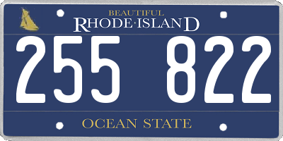 RI license plate 255822