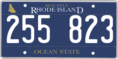 RI license plate 255823