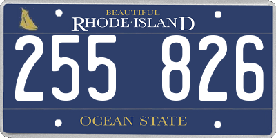 RI license plate 255826